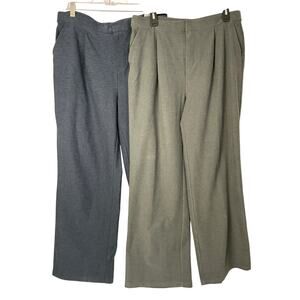 Lot of 2 Vuori Elevation Trouser Womens XL Blue Gray Dreamknit Stretch Wide Leg